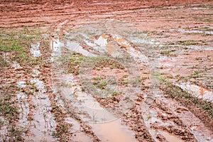 Mud road after the rain .