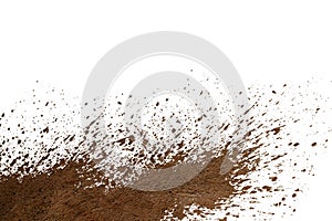mud splash isolated on white background .