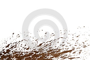 mud splash isolated on white background .