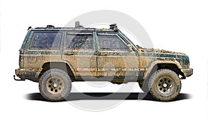 Mud splattered SUV photo