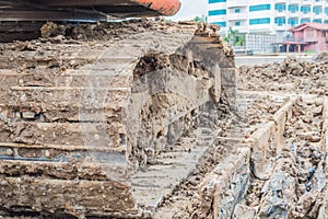 Mud stuck wheels, heavy-duty construction.