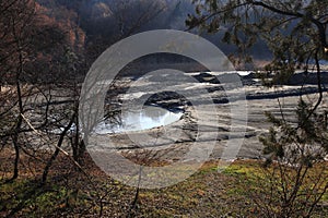 A mud volcano in Akhtala park, Gurjaani town, Georgia