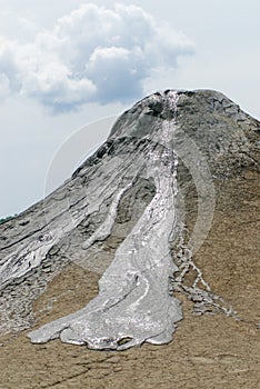 Mud volcano cone in vulcanii noroiosi reserve near berca village buzau county romania