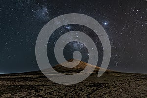 Mud Volcano in the starry night