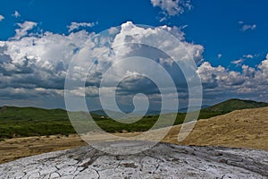 Mud volcanoes at Buzau, Romania.