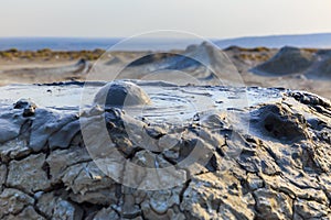 Mud volcanoes in Gobustan.Azerbaijan