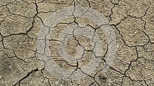 Mud crack on surface, top view soil texture