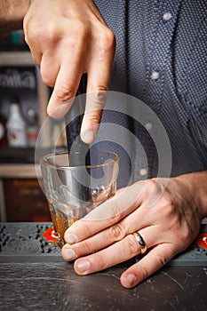 muddler bartender in a nightclub