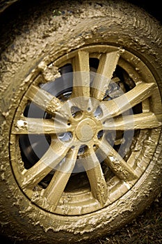 Muddy car's wheel