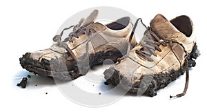 Muddy footwear shoes