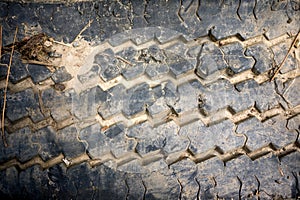 Muddy Rubber Tire Tread