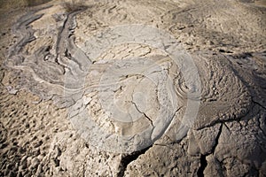 Muddy volcanos in Romania spilling mud