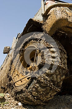 Muddy wheel close-up