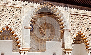 Mudejar decorations in the Patio