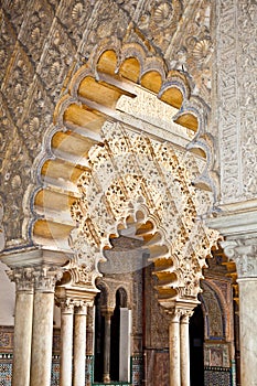 Mudejar decorations in the Royal Alcazars of Seville, Spain
