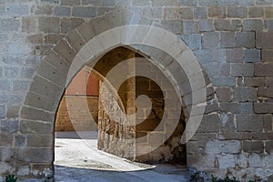 Mudejar and French Gothic style castle. ancient architecture.