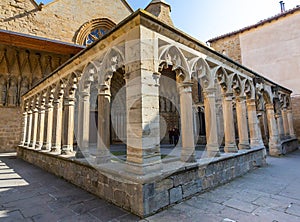 Mudejar and French Gothic style castle. ancient architecture.