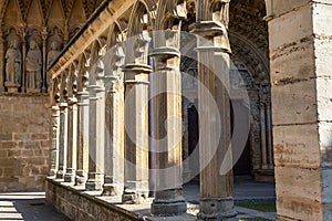 Mudejar and French Gothic style castle. ancient architecture.