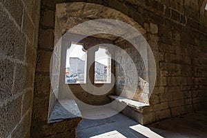 Mudejar and French Gothic style castle. ancient architecture.