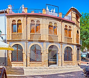 The Mudejar style building in Plaza Larga Square, Albaicin, Granada, Spain photo