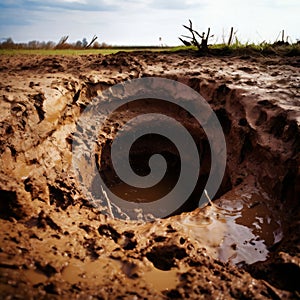 mudhole a hole or pit filled wit