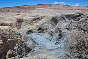 Mudpools in Geysers Sol Manana, Sur Lipez, South Bolivia photo