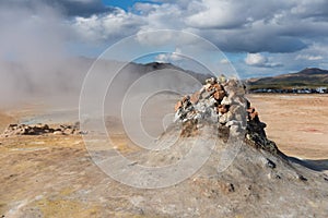 Mudpots in the geothermal area Hverir