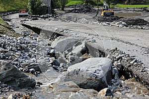 Mudslides scar the hillsides of austria following heavy rain. Eu