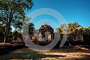 Mueang Tam Stone Sanctuary Prasat Mueang Tam. The Historical Sites and Monuments located in Buriram province of Thailand