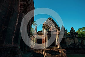 Mueang Tam Stone Sanctuary Prasat Mueang Tam. The Historical Sites and Monuments located in Buriram province of Thailand