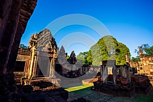 Mueang Tam Stone Sanctuary Prasat Mueang Tam. The Historical Sites and Monuments located in Buriram province of Thailand