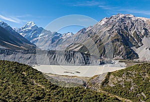 Mueller Lake with Mt Cook in Mt Cook National Park, South Island, New Zealand