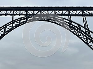 Muengstener Bruecke, bridge, details of Germany`s highest railroad bridge, impressive structure, monument of national importance.