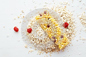 Muesli bar with dry berries