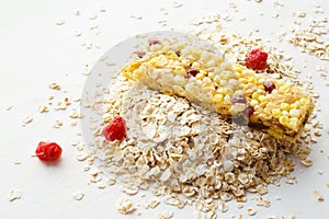 Muesli bar with dry berries