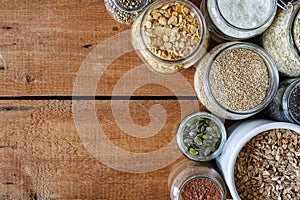 Muesli bar range of healthy cereals photo