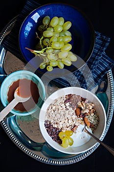 Muesli breakfast tray