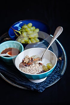 Muesli breakfast tray