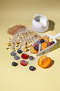 Muesli raw ingredients.