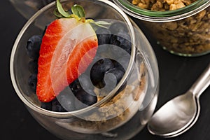 Muesli and yogurt with berries