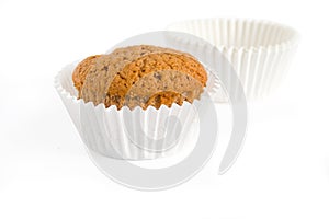 Muffin with empty muffin cups