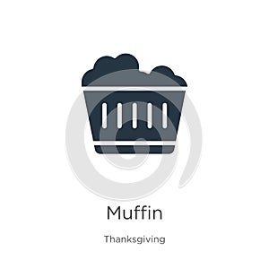 Muffin icon vector. Trendy flat muffin icon from thanksgiving collection isolated on white background. Vector illustration can be