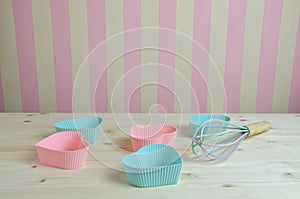 Muffin Liners on Kitchen Table