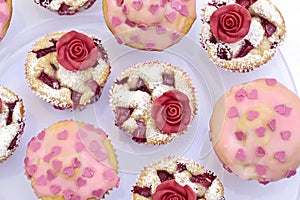 Muffin with marchpane rose