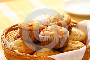 Muffins in a basket