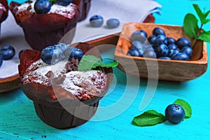 Muffins with berries blueberry