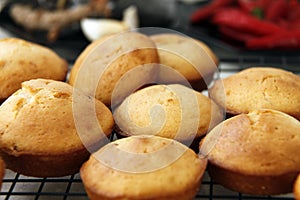 Muffins on a cooling tray