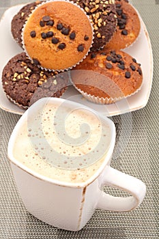 Muffins and cup of coffee