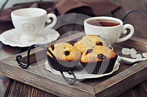 Muffins with dried cranberry