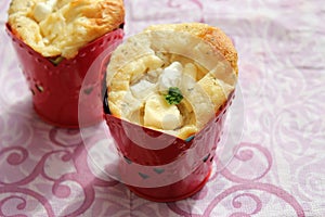 Muffins with feta cheese